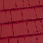 Bright Red Metal Shingle Roof