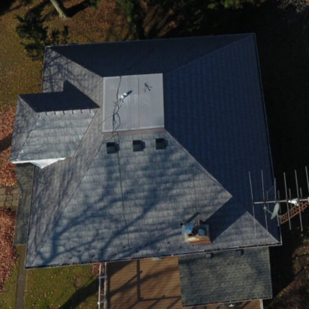 Aerial View of Metal Slate Roofing installed in Ancaster ON